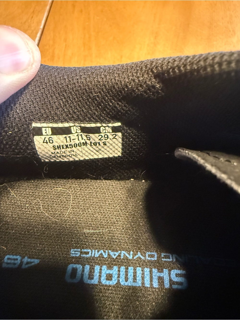 11.5 Shimano Black SPD Cycling Shoes